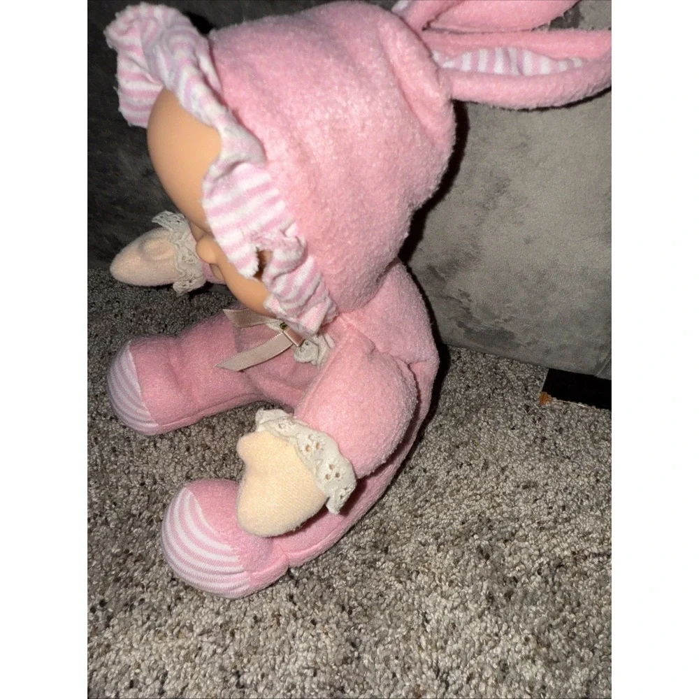 Goldberger Fuzzy Fleece Baby Plush Doll Pink Stripes Pj's Vinyl 11